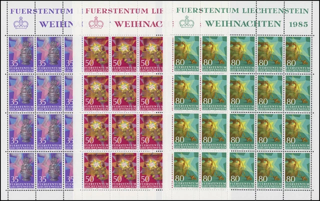 884-886 Weihnachten 1985, 3 Werte, Kleinbogen-Satz **