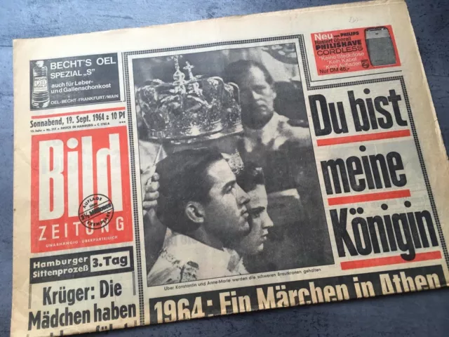 BILD Zeitung 19.9.1964 Bildzeitung 19.09.1964 September Geschenk Geburtstag