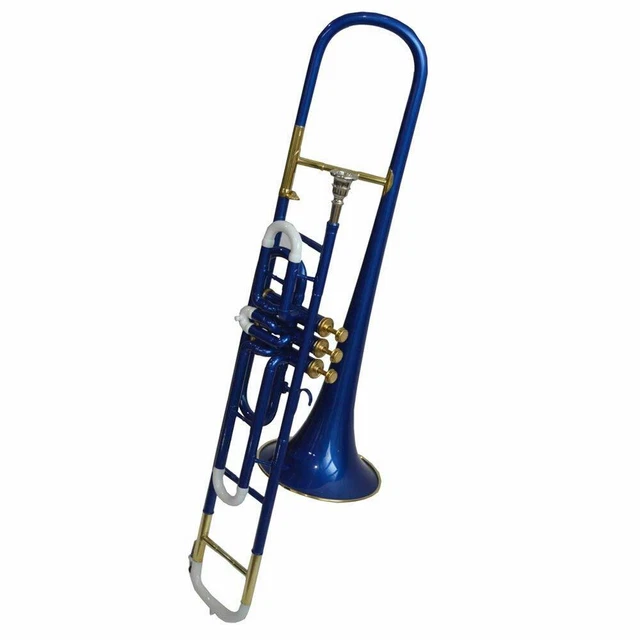 SAI MUSICAL TROMBONE Bb PITCH BLUE BRASS MULTI LACQUER WITH HARD CASE  BEST SALE