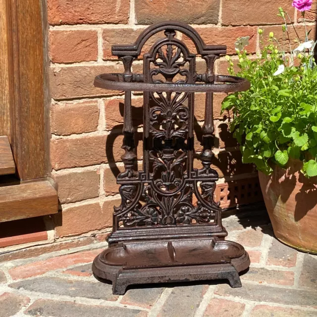 Cast Iron Ornate Umbrella Brolly and Walking Stick Stand 3