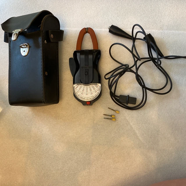 Antique Weston Clamp On Amp Volt Meter Model 749 Volt Ammeter w/case & Attachmen