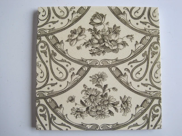 ANTIQUE VICTORIAN TRANSFER PRINT AESTHETIC TILE -  c1890-1911 SHERWIN & COTTON