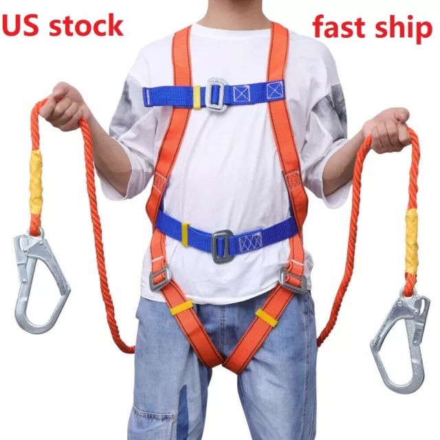 NEW Full Body Safety Rock Climbing Tree Harness Fall Protection Rappelling Belt