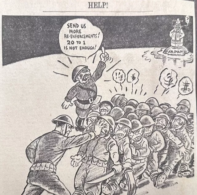 1942 WWII World War 2 II Cincinnati Enquirer Newspaper Political Cartoon