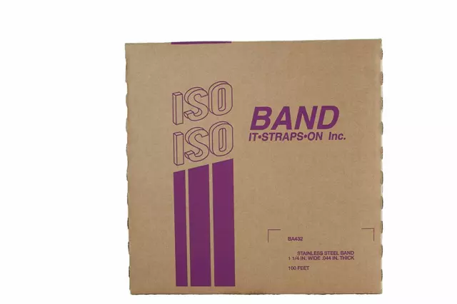 ISO Band IT BA432 Type 201 Stainless Steel  Band, 1¼"  x .044" x 100' Ft. roll