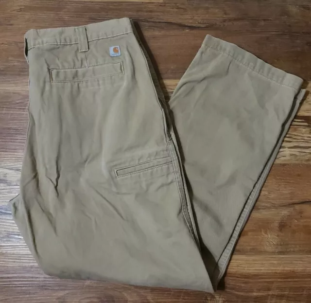 Carhartt Relaxed Fit Work Pants Mens Size 38 X 32 Tan Khaki Pockets