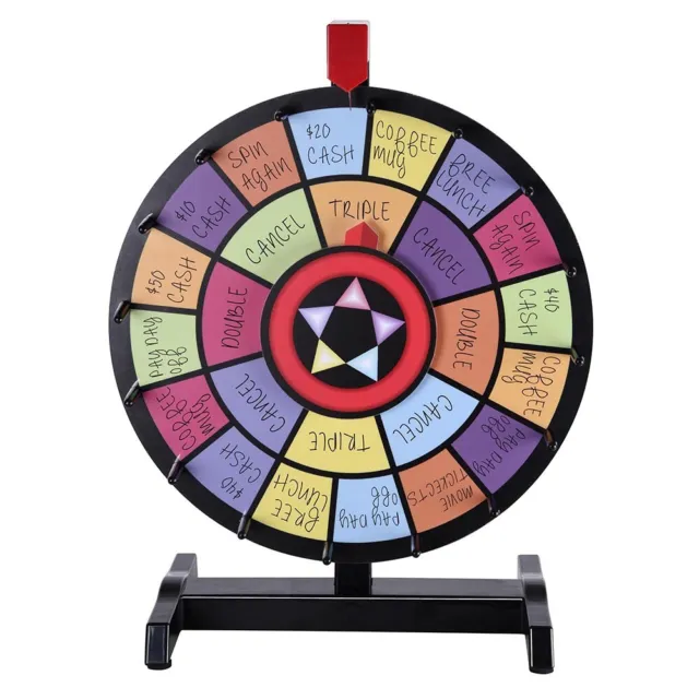 15" Tabletop Prize Dual Wheels Home Teacher Spin Game Kids Fun Party Live Steam