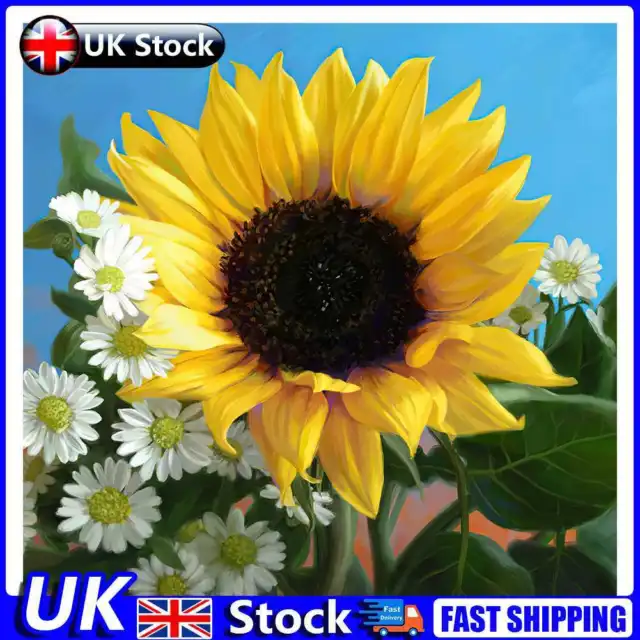Diamond Painting Sunflower Full Round Drill Picture of Rhinestone DIY Drawing UK