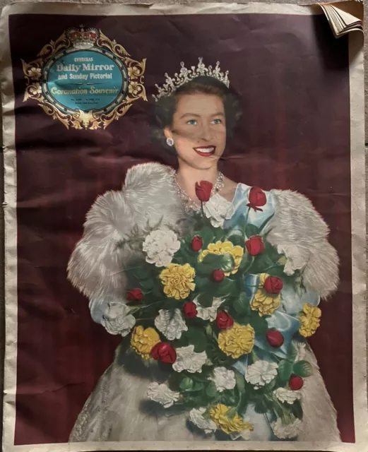 Vintage Newspaper . Queen Elizabeth II  Coronation Souvenir. 1953. Daily Mirror