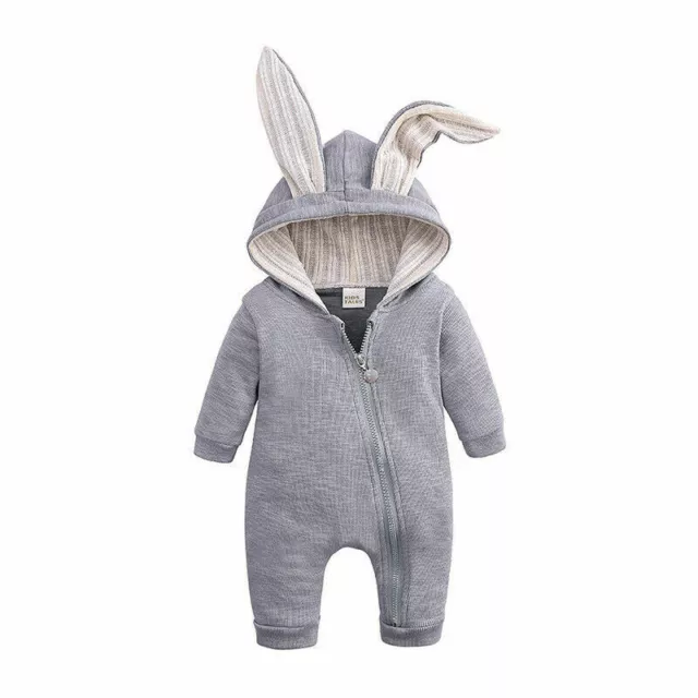 Toddler Kids Baby Boy Warm Infant Romper Jumpsuit Bodysuit Hooded Clothes
