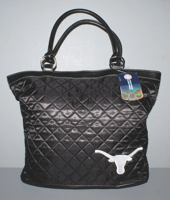 New Little Earth Texas Longhorns NCAA Black Quilted Tote 16" x 12" x 5.5"