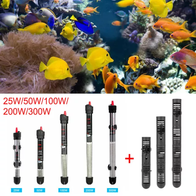 25-300W Aquarium Water Heater Anti-Explosion for Tropical Fish Tank 5-60 gal US
