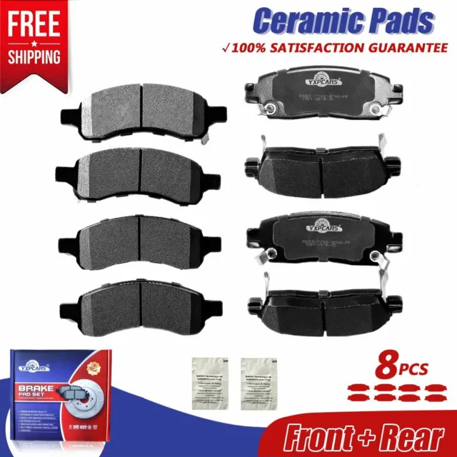 Front & Rear Ceramic Brake Pads For Buick Enclave Chevy Traverse Acadia Outlook