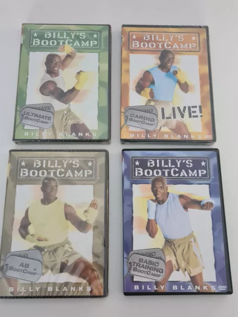 4 x BILLY'S BOOTCAMP DVD: Basic Training, AB, Ultimate - Billy Blanks - MOST NEW