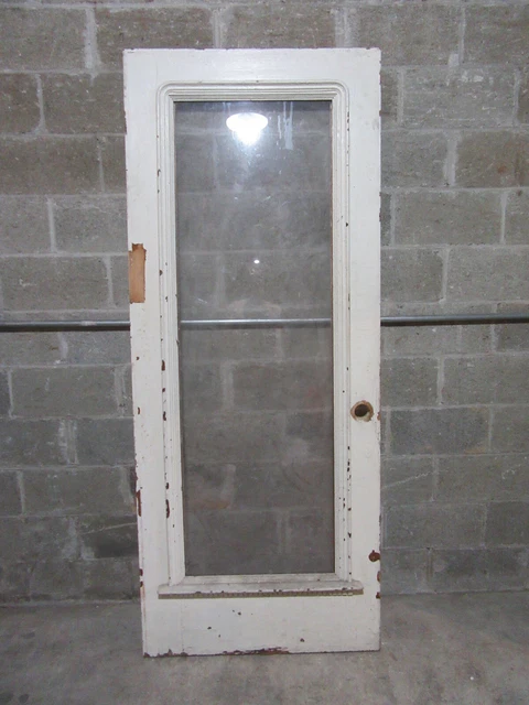 ~ Antique Oak Door Full Glass Opening ~ 34 X 82.75 ~ Architectural Salvage