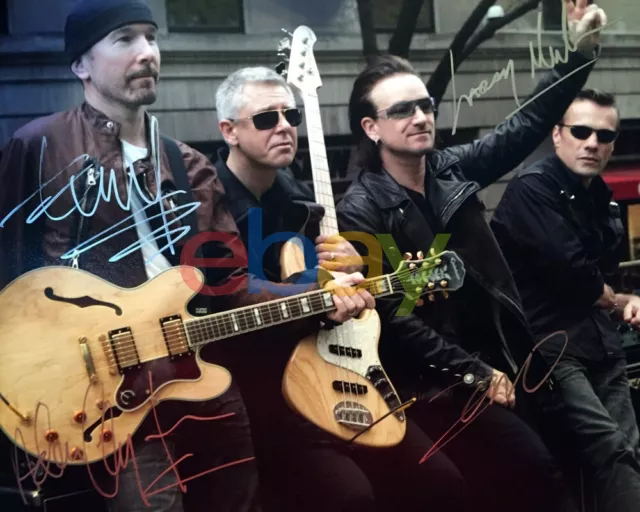 U2 band SIGNED 8x10 PHOTO reprint