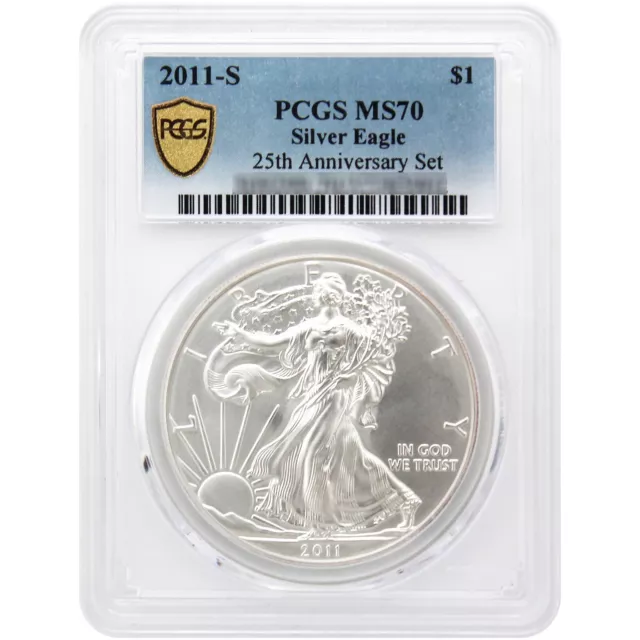 2011-S American Silver Eagle MS70 PCGS from the 25th Anniversary Set