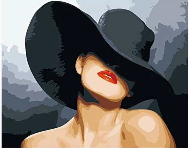 Paint By Numbers For Kids And Adults Hat Elegant Lady 50x40cm Oil Painting