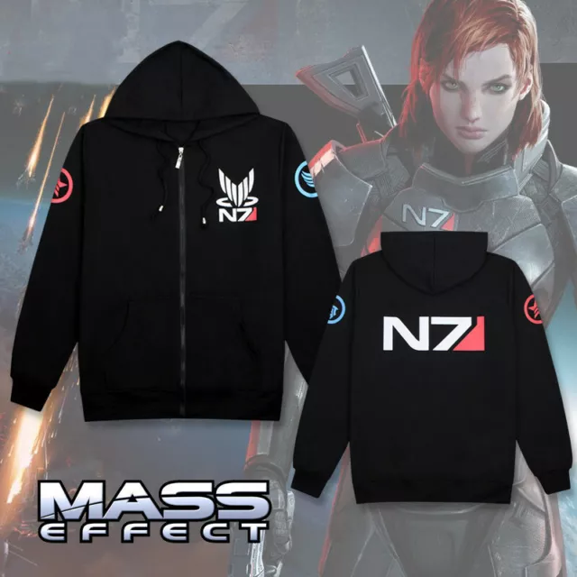 2021 Mass effect John·Shepard N7 Hoodie Jacket Coat Cosplay Sweatshirt Unisex