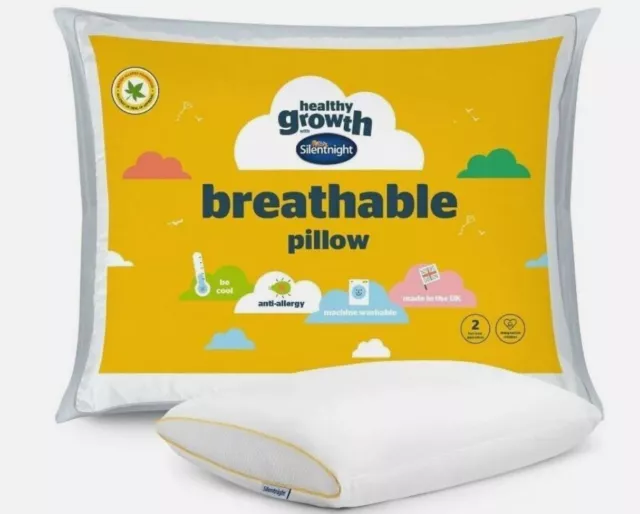 Almohada de crecimiento saludable transpirable antialérgica Silentnight niños niños junior