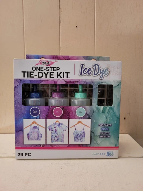 Kit de tinte de corbata 29 piezas tinte de hielo de tulipán azul lila real como nuevo solo agrega hielo