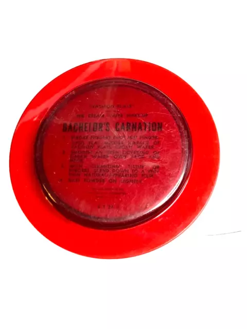 1940s REVLON BACHELORS CARNATION  FASHIONPLATE WAFER MAKEUP RED BAKELITE Vintage