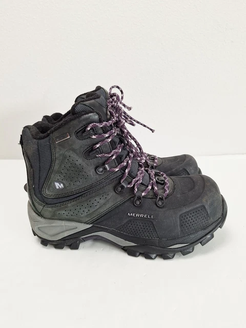 WOMENS MERRELL WHITEOUT 8 400G Insulated Black Leather Lace  display picture 1