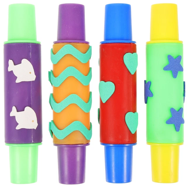 4 piezas de pintura con rodillo esponja de dibujo esponjas para niños material infantil