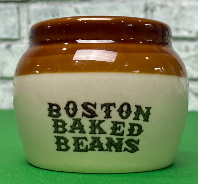 VINTAGE BOSTON BAKED Beans Small Crock Pot / Jar Souvenir Bean Pot 9.