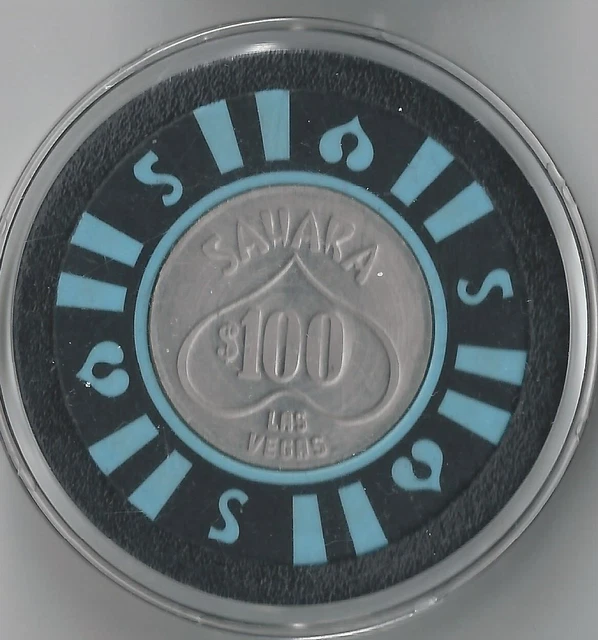 $100 Las Vegas Sahara 13Th Edt Casino Chip Poker Closed Coin Inlay Nevada
