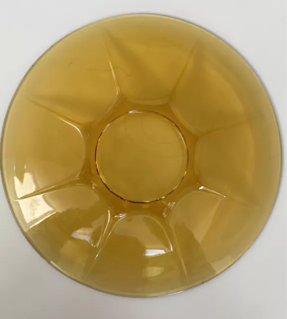 Vintage Amber glass platter Plate - retro mid century modern