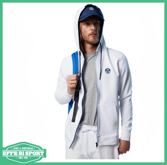 Felpa North Sails uomo con cappuccio maglia manica lunga con zip casual logo