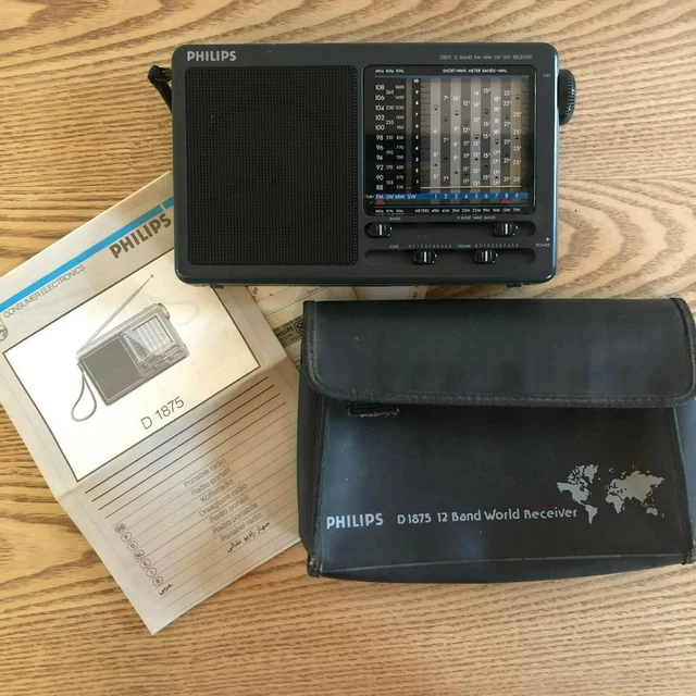 Receptor de radio Philips D 1875 World FM AM con adaptador