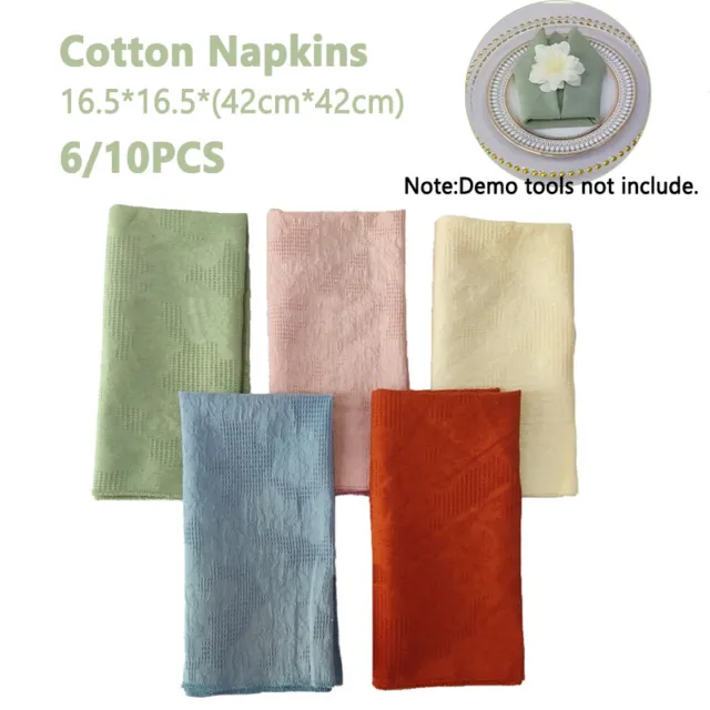6/10pcs 100% Cotton Hotel Napkin Table Cloth Tableware Serviettes Wedding Party