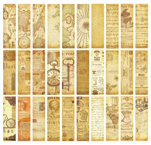 Vintage Style Retro Impressions Bookmarks - Pack of 30
