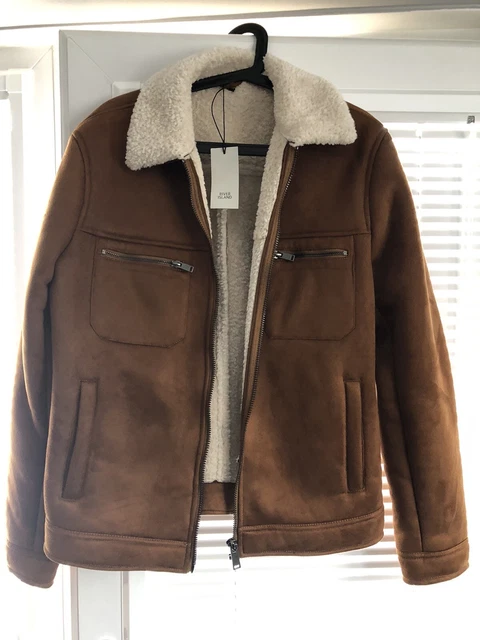 Giacca bomber da uomo River Island nuova con etichette taglia M