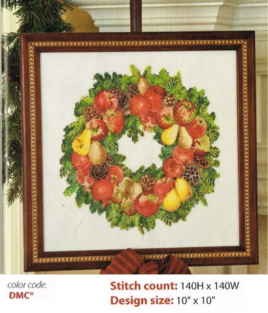 Della Robbia Wreath  Cross Stitch Pattern Only   Yd   Erer