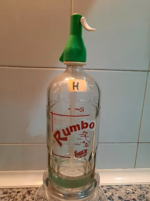 SIPHON RUMBO (H) SODA colección  AGUA DE SELTZ botella de cristal SIFON clásico