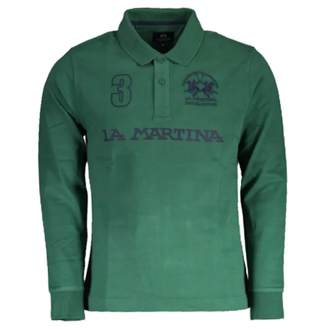 La Martina Elegante Maniche Lunghe Maglia Uomo Polo Autentico