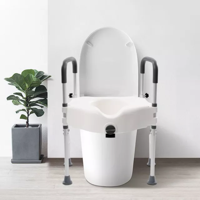 Sollevamento sedile WC con braccioli 11 cm, rialzo WC punti per anziani, disabili 2