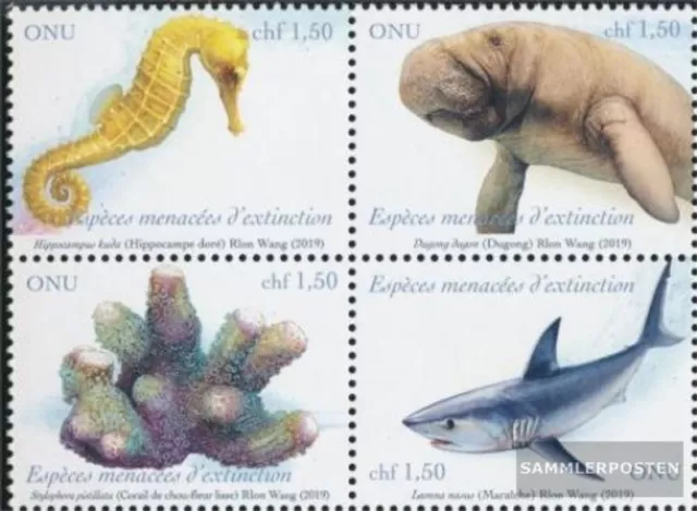 UNO - Genf 1074-1077 Viererblock (kompl.Ausg.) gestempelt 2019 Gefährdete Arten