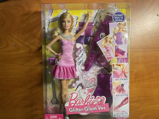 Barbie Glam Glitter Makeup Doll With Accessories T7435-0910 New In Box