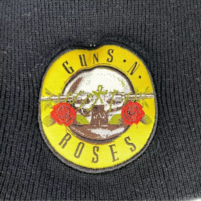 Guns N Roses Unisex Beanie Hat Logo Black Embroidered One Size Stretch Skully 3