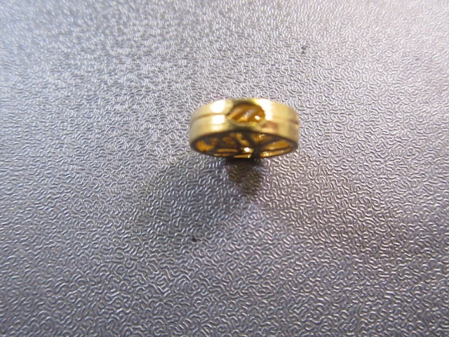 Oriental Fu /Fortune (calligraphy) Mini Gold Plated Brass Bead 3