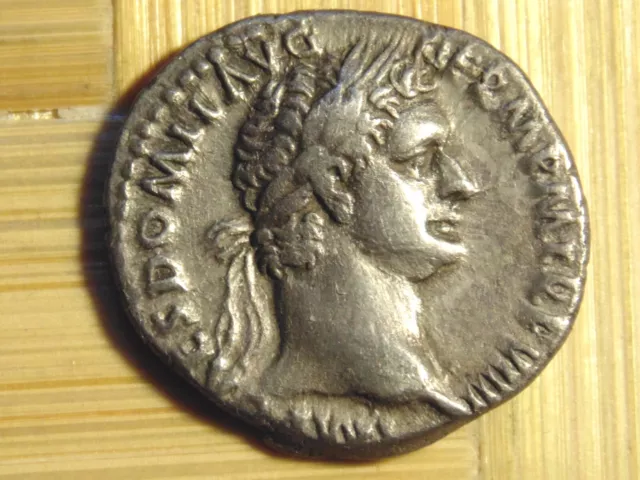 Domitian AR Denarius,69-79 AD;ROMAN IMPERIAL,ANCIENT,COINS ,cleaned.
