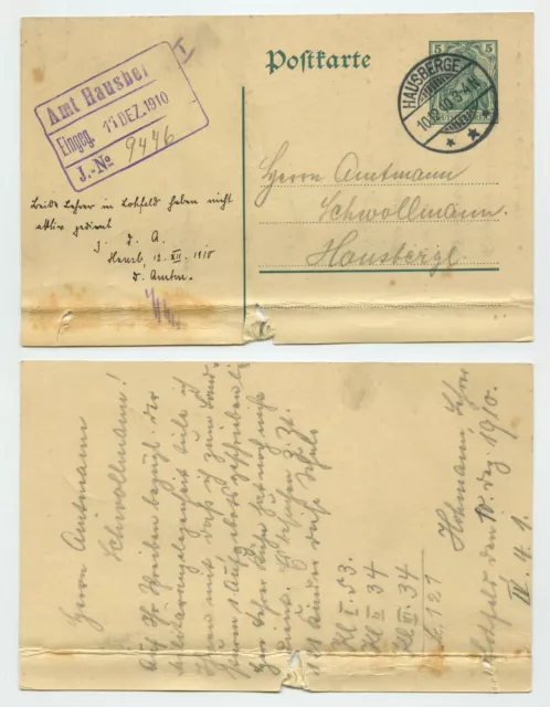 106609 - Toda la cosa P 90 - Postal - Hausberge 10.12.1910