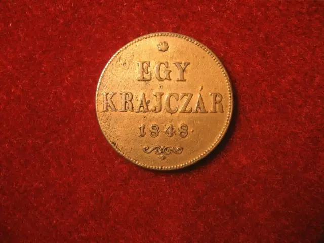 1848, 1 Egy Krajczar/ Kreuzer. XF. Österreich/Ungarn. Austria/Hungary. Kratzen