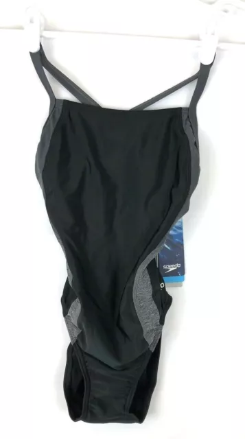 Speedo Womens Relaunch Flyback One Piece Swimsuit Size 28