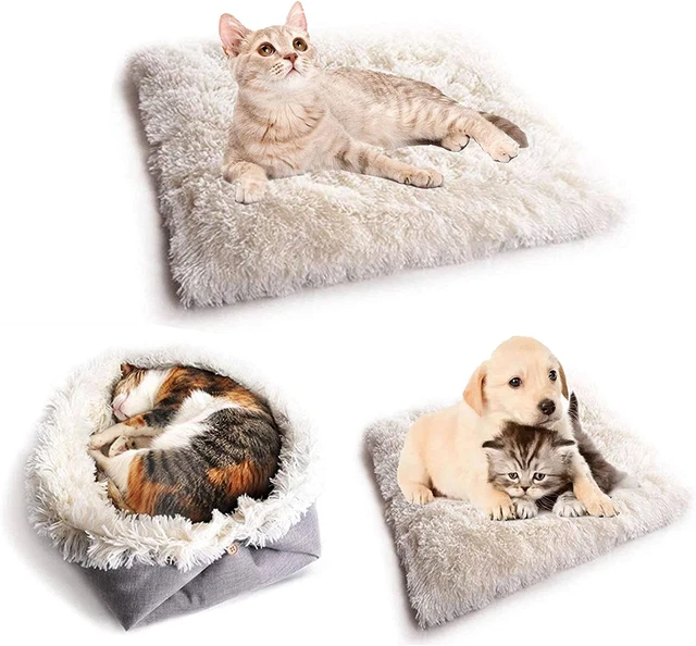 Cama 2 en 1 para gato peluche esponjosa colchoneta para gatos almohadilla para mascotas cama para gatito pequeño...