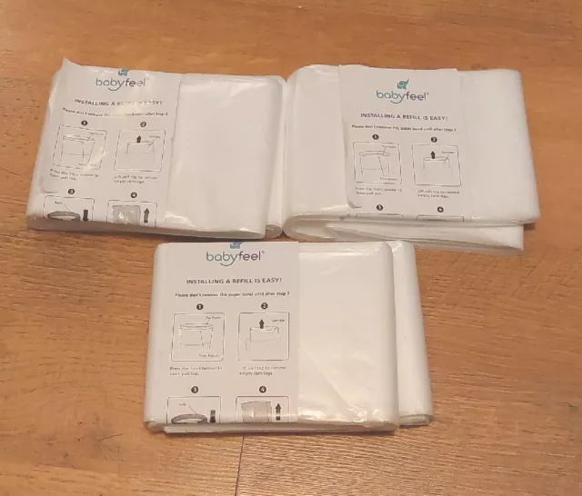 Lot Of 3 Babyfeel Refills Compatible with DEKOR CLASSIC Diaper Pail Powder Scent